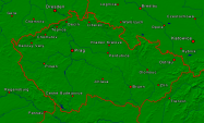 Tschechische Republik Städte + Grenzen 800x483